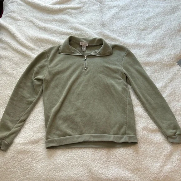 “If it were me” 3/4 zip light green sweatshirt - Picture 2 of 3